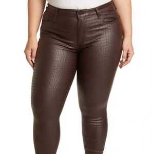 Kit From the Cloth Connie High Rise Ankle Skinny in Brown Croc